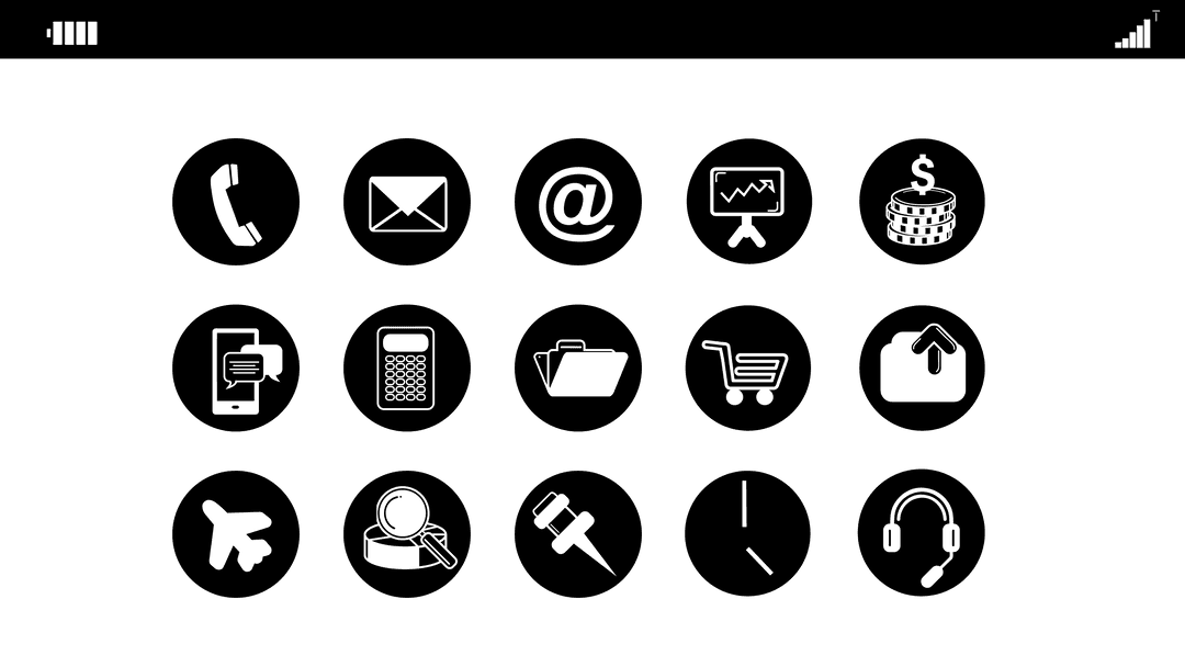 Minimalist Transparent Mobile Phone Icon Set