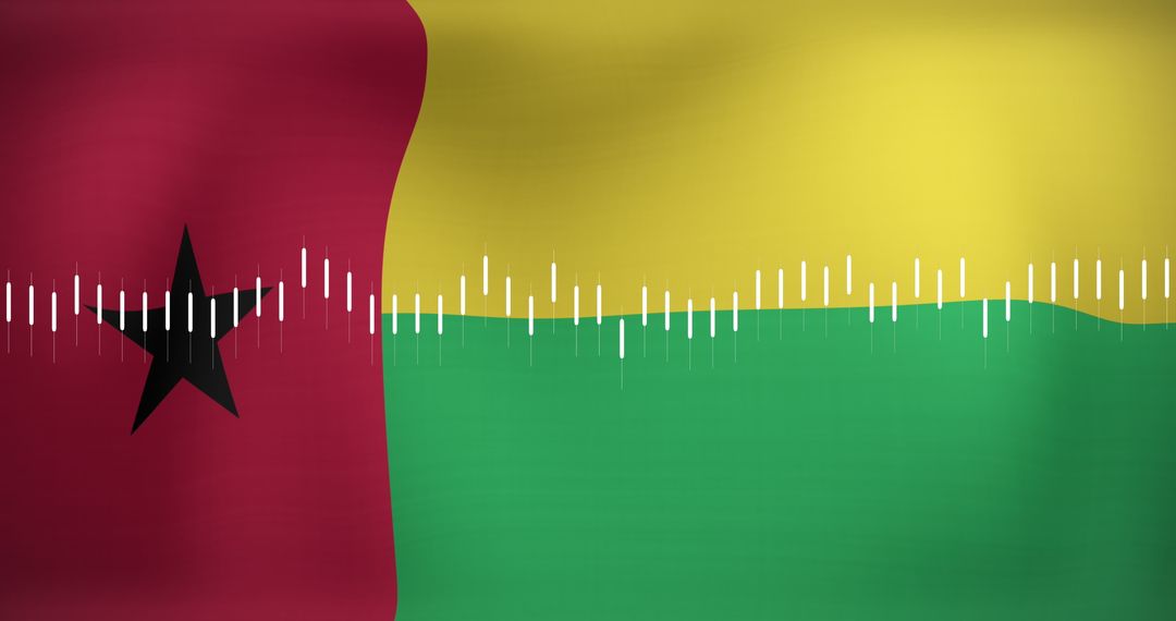 Guinea-Bissau Flag with Digital Soundwave Concept