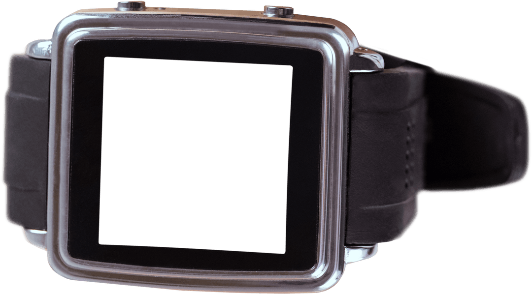 Close Up of Transparent Black Smartwatch Display