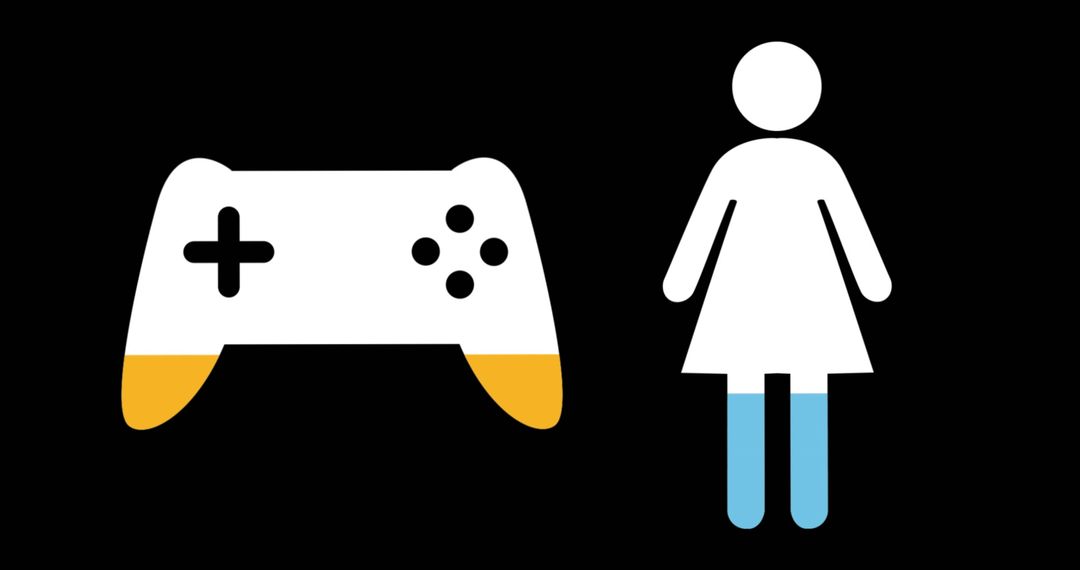 Gaming Controller and Female Symbol Icon Design