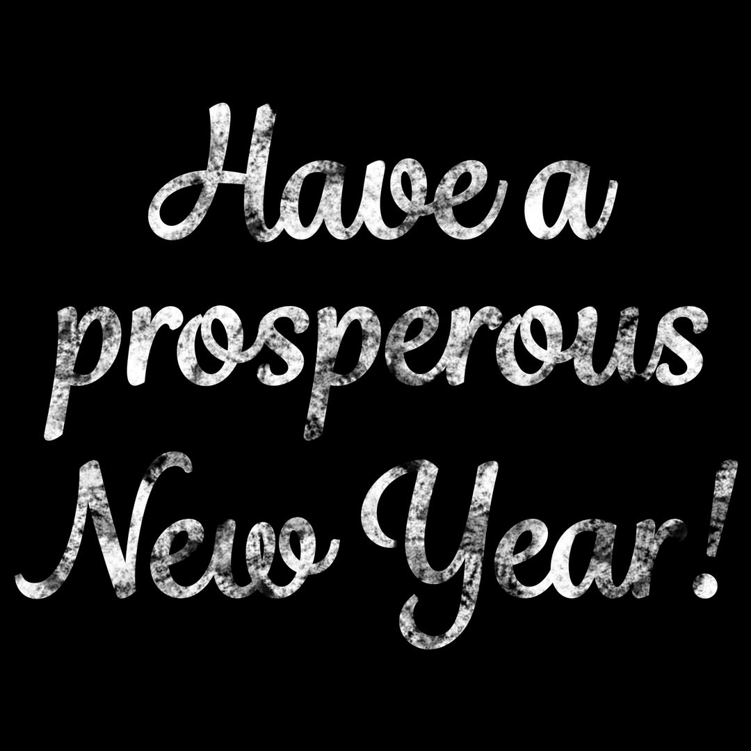 Glittering New Year Greeting on Dark Background