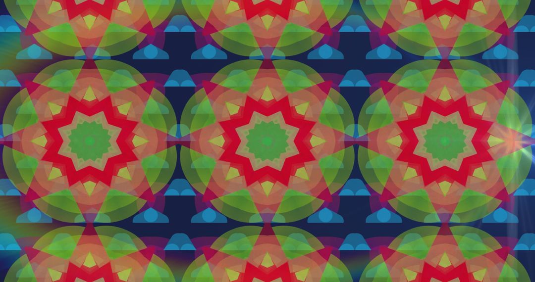 Vibrant Kaleidoscope Geometrical Mosaic Design Pattern