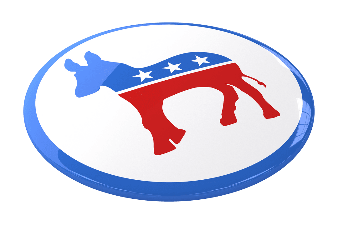 Transparent Democratic Party Donkey Button Symbol
