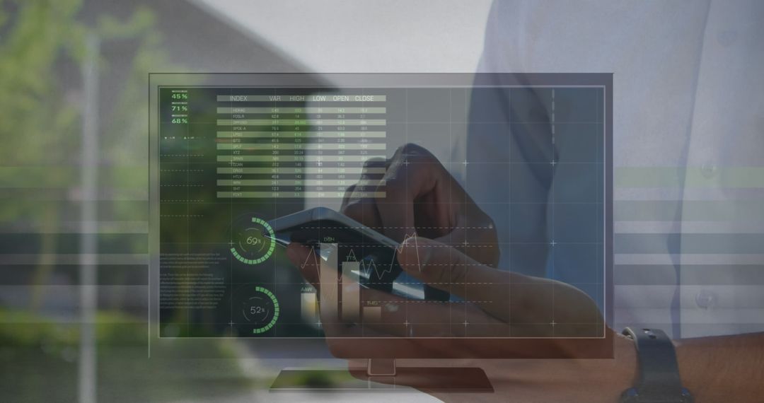 Businessman Analyzing Data Trends on Smartphone