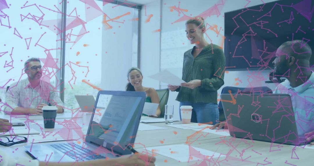 Diverse Business Meeting with Innovative Network Connections