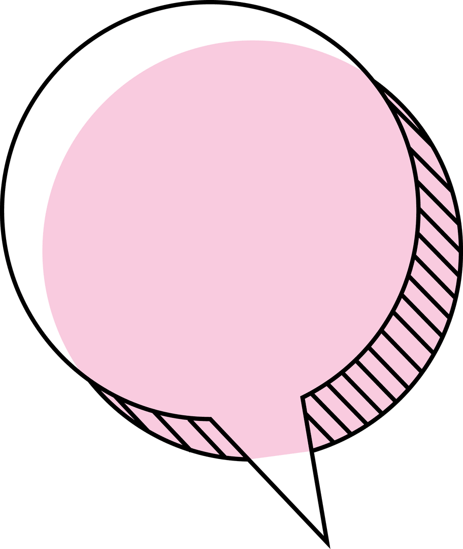 2D Pink Speech Bubble on Transparent Background for Communication