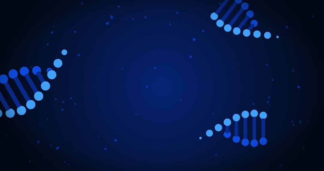 Digital DNA Strands on Blue Background