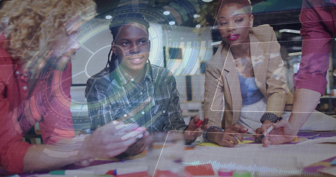 Diverse Team Embracing AR Technology for Innovative Design