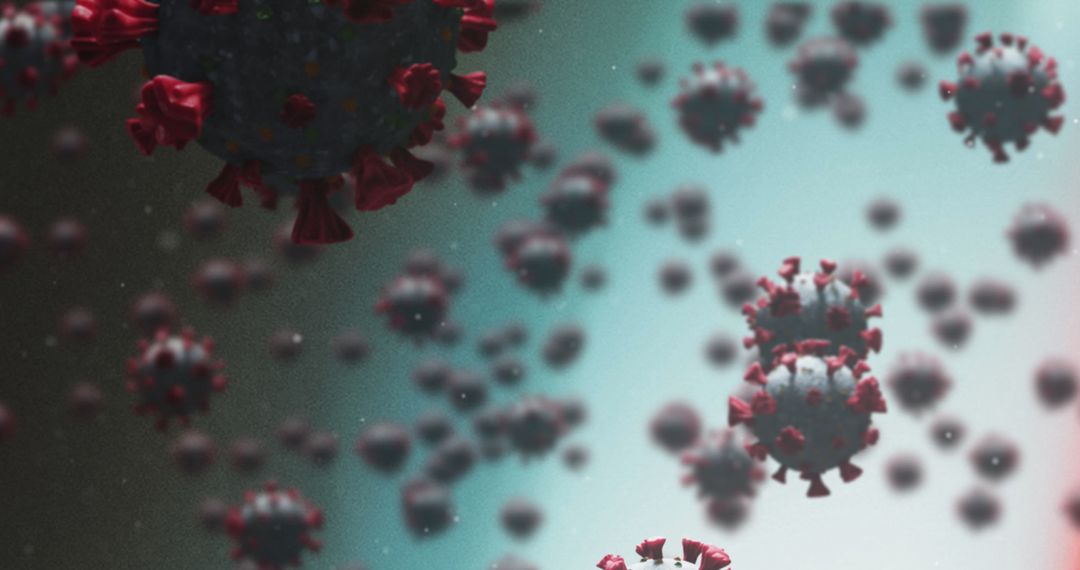 Floating Coronavirus Cells on Gradient Background