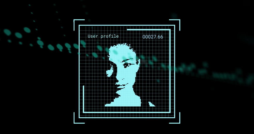 Futuristic Facial Recognition Interface Illustration