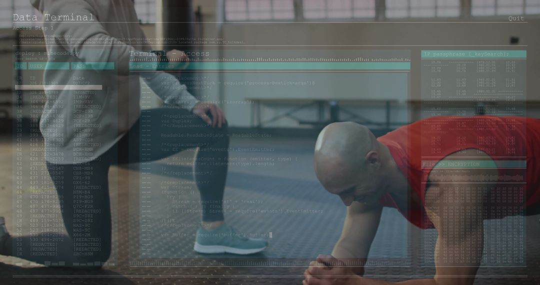 Trainer Coaching Athlete in Forearm Plank for Enhanced Fitness