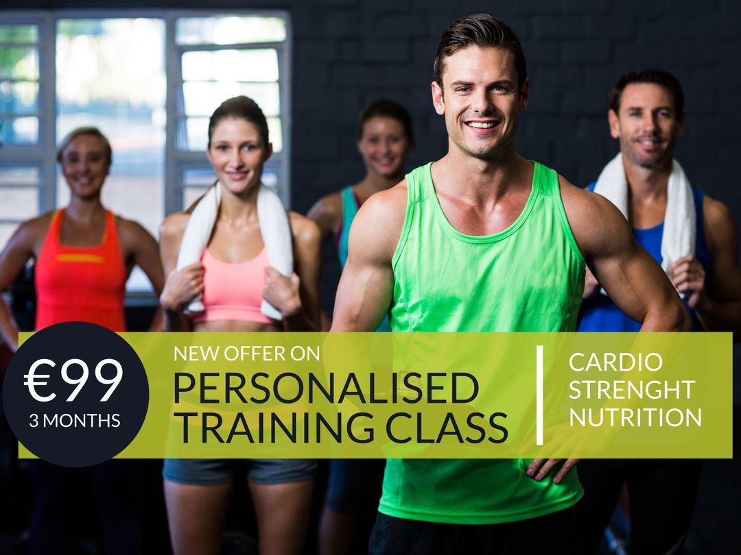 Energetic Group in Workout Session Promotes Fitness and Teamwork