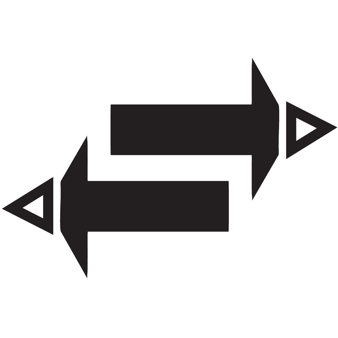 Horizontal Arrows Icon on Transparent Background