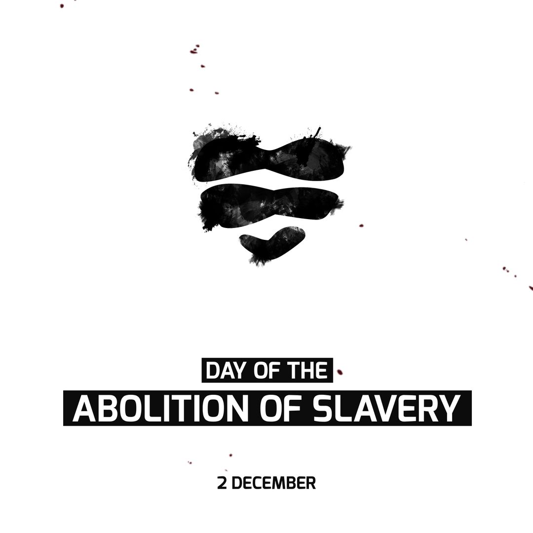 Abstract Representation Against Slavery with Bold Typography
