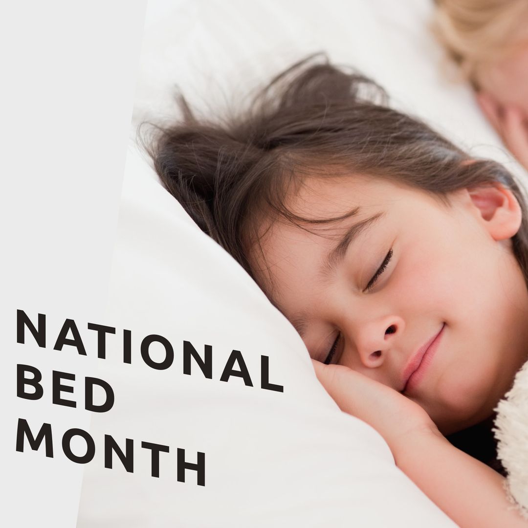 Peaceful Child Sleeping Highlighting National Bed Month