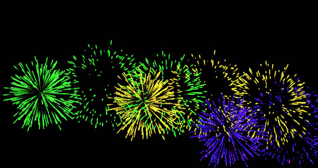 Vibrant Fireworks Display in Night Sky
