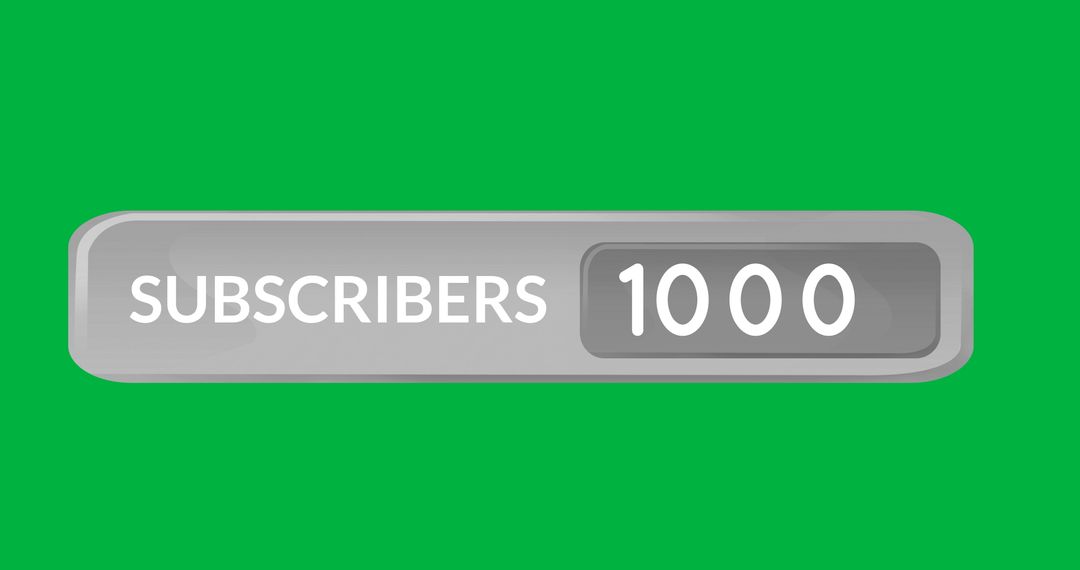 Digital Grey Subscriber Milestone Button on Green Background