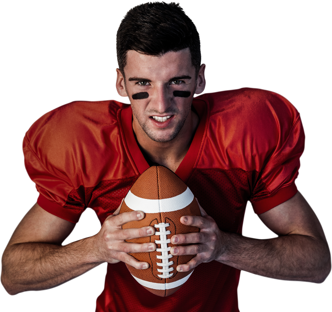 Transparent American Football Player Holding Ball Sport Close Up - Download Free Stock Images Pikwizard.com