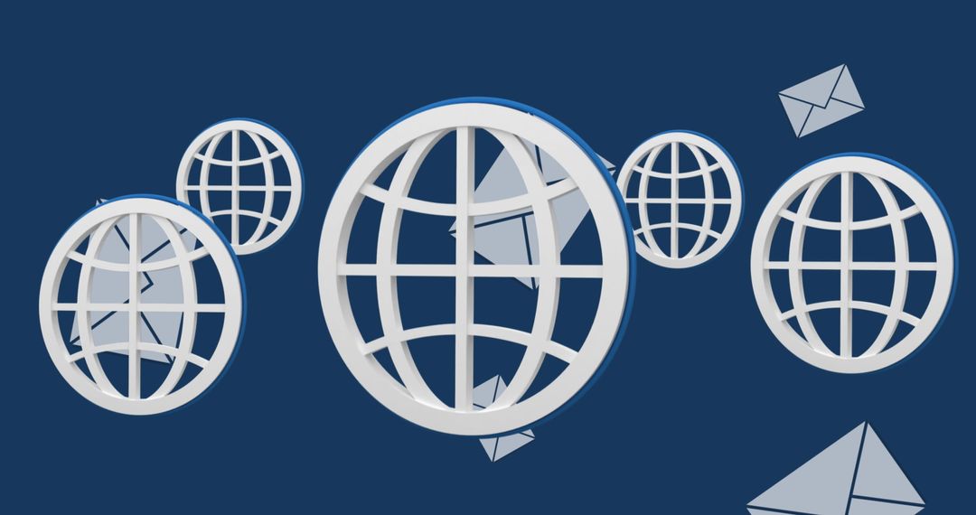 Digital Global Connectivity Concept with Globe and Mail Icons
