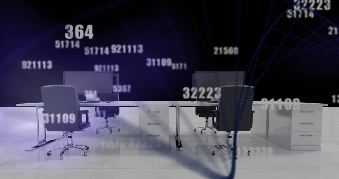 Financial Data and Digital Interface Overmodern Office Desk