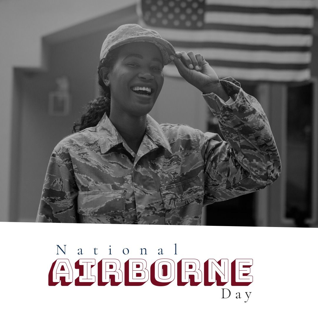 Cheerful African American Female Soldier Celebrating National Airborne Day - Download Free Stock Templates Pikwizard.com