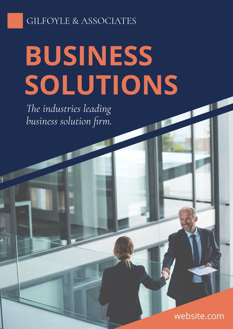 Professional Handshake in Modern Office Amidst Business Scene