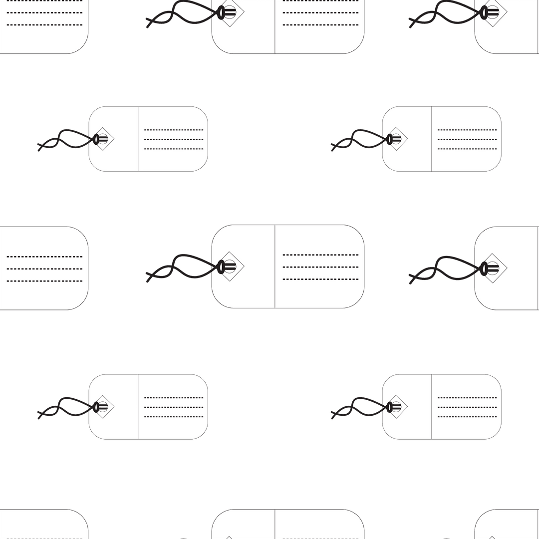 Black Gift Labels Seamless Pattern on Transparent Background