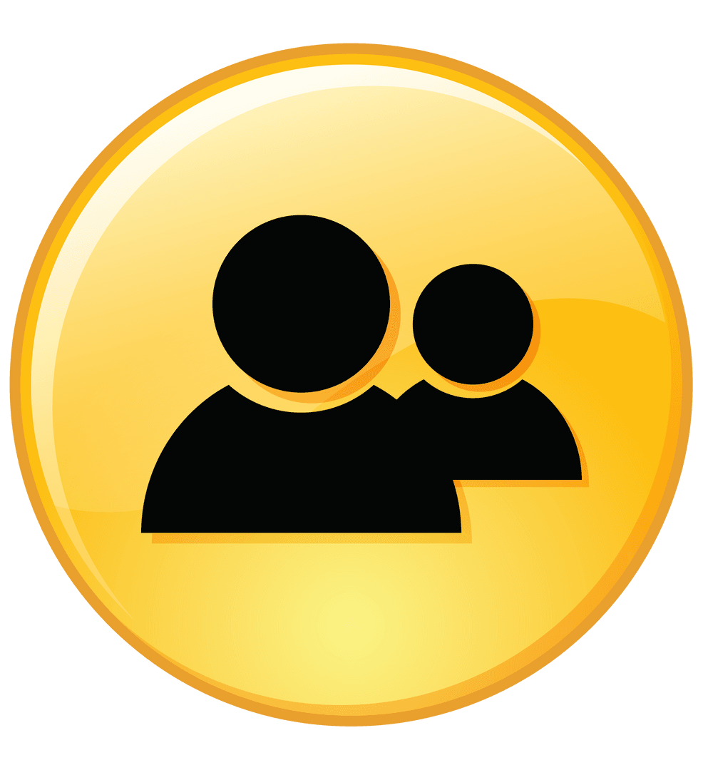 Vector People Icon on Yellow Circle Transparent Background