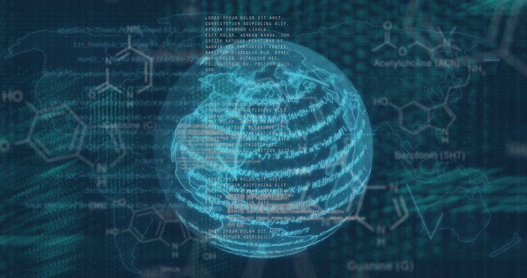 Futuristic Digital Interface with Globe Symbolizing Global Connectivity