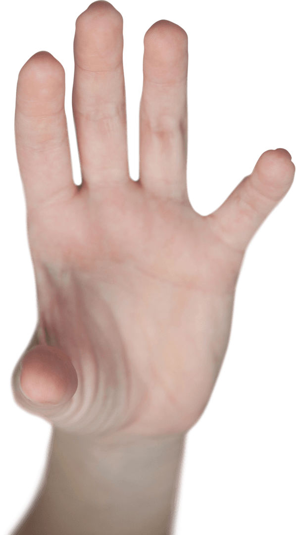 Transparent Cropped Hand Displaying Palm Up Gesture