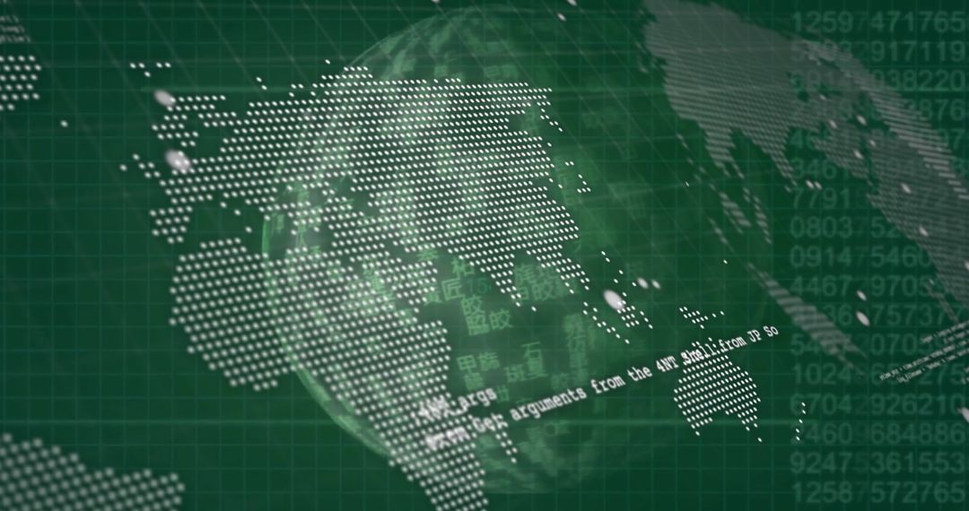 Digital Data Interface with Globe and Map Visualization