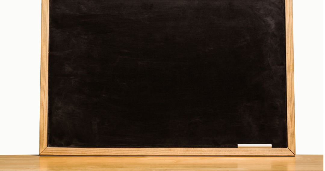 Blackboard with Chalk in Wooden Frame for Educational Concepts