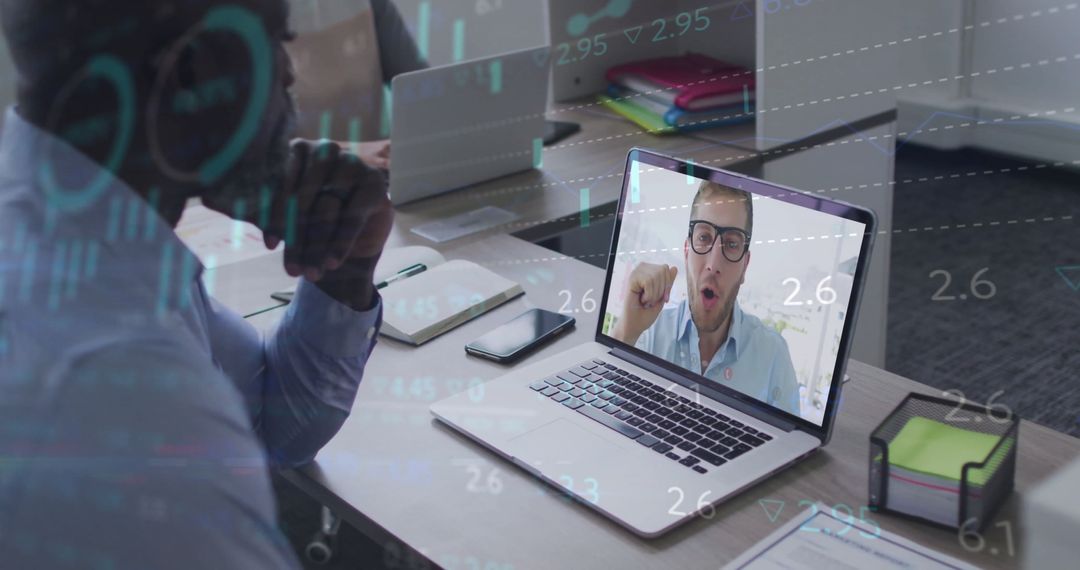 Diverse Professionals Video Conferencing for Corporate Communication