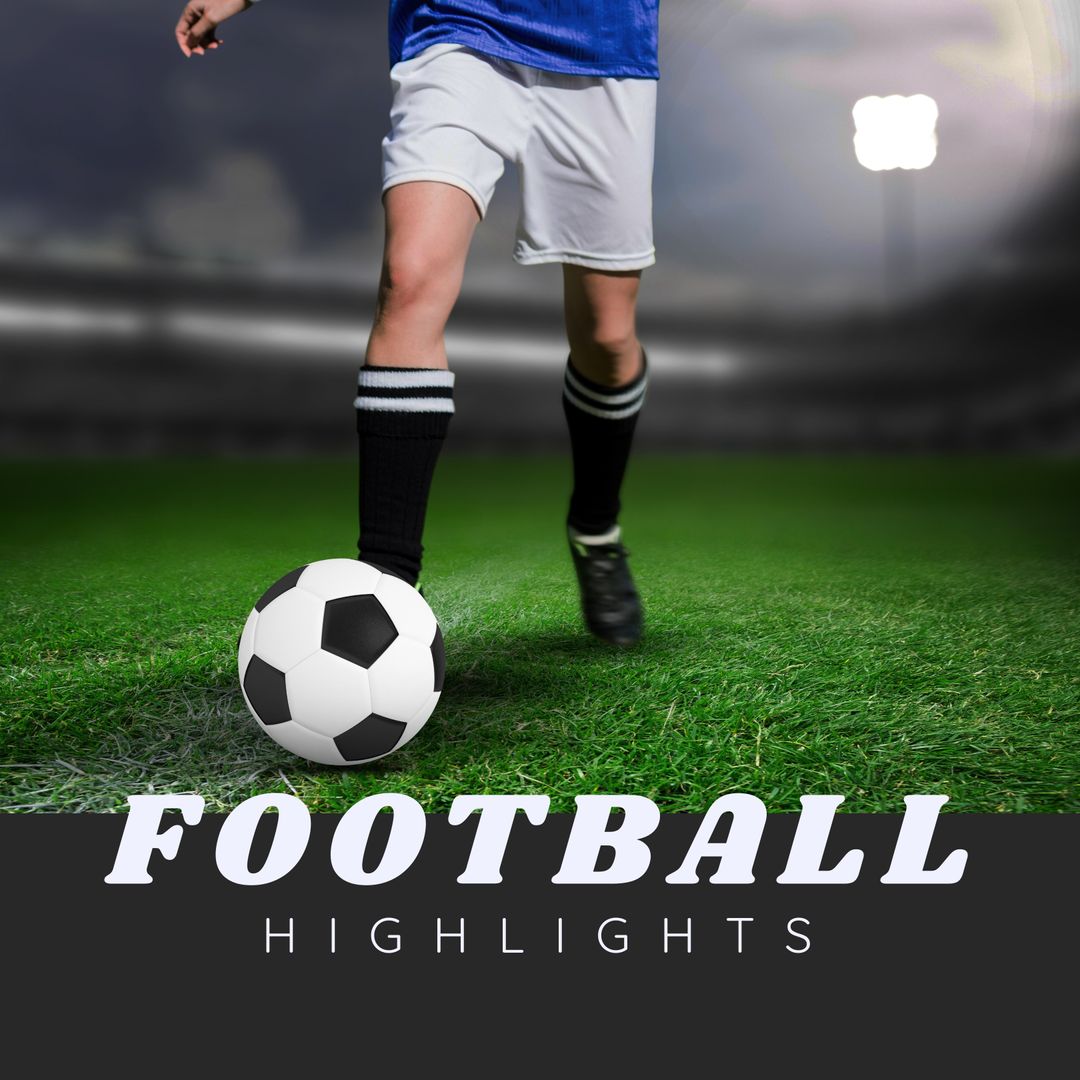 Football Highlights with Caucasian Male Soccer Player in Action - Download Free Stock Templates Pikwizard.com