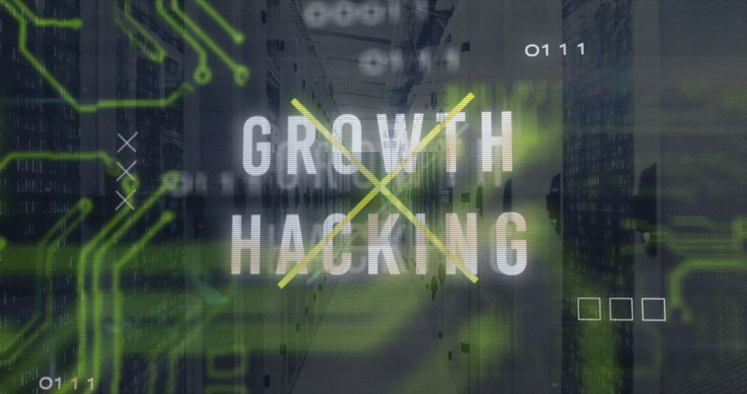 Growth Hacking Concept with Digital Technology in Data Center