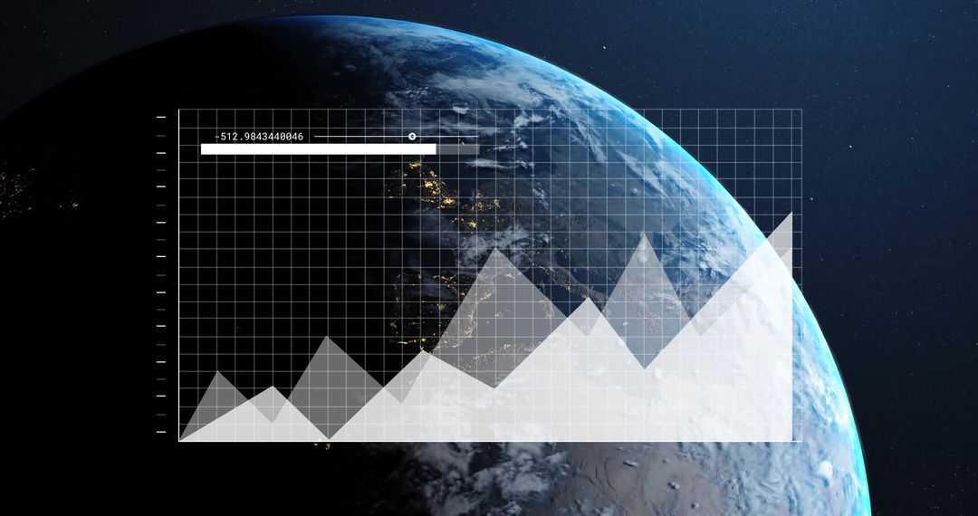 Digital Data Graph Overlaying Earth from Space