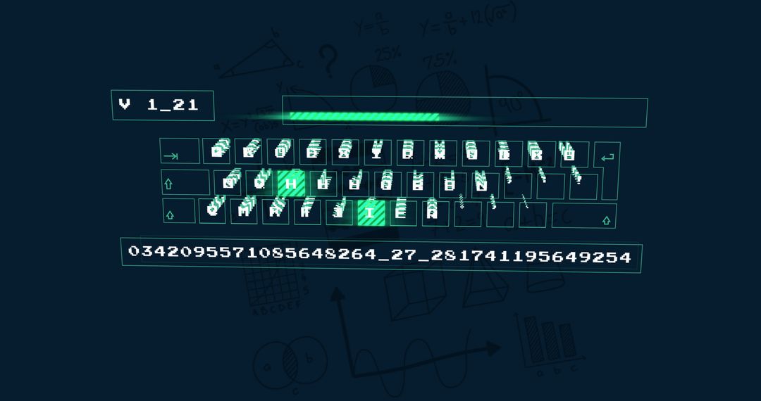 Digital Data Processing with Virtual Keyboard Interface - Free Images, Stock Photos and Pictures on Pikwizard.com