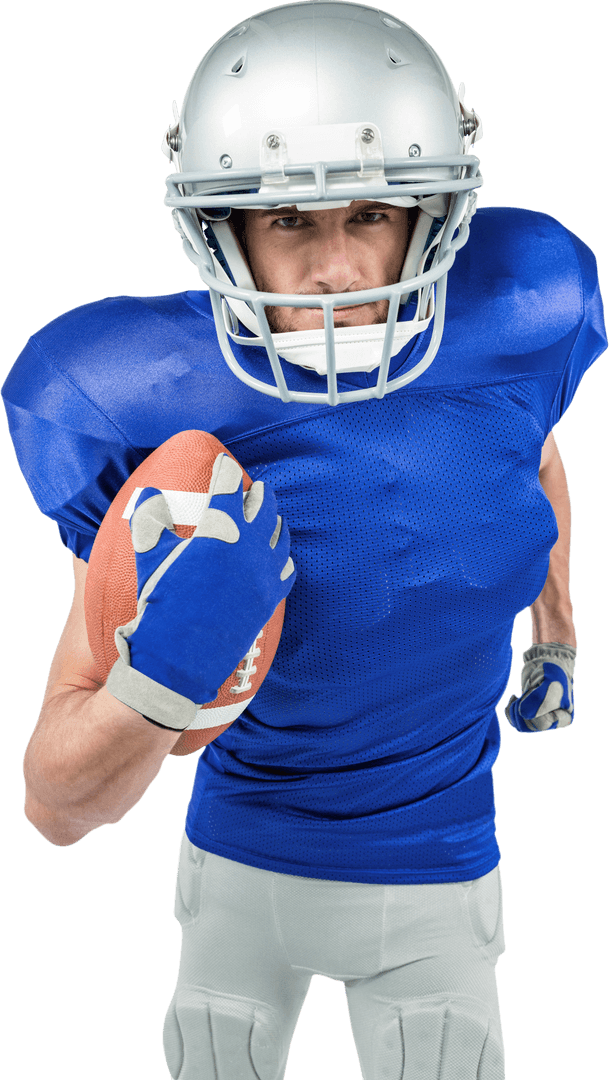 Dynamic Transparent American Football Player Running