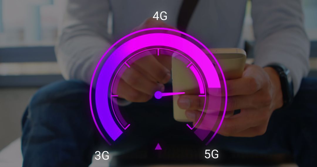 Businessman Measuring Internet Speed on Smartphone