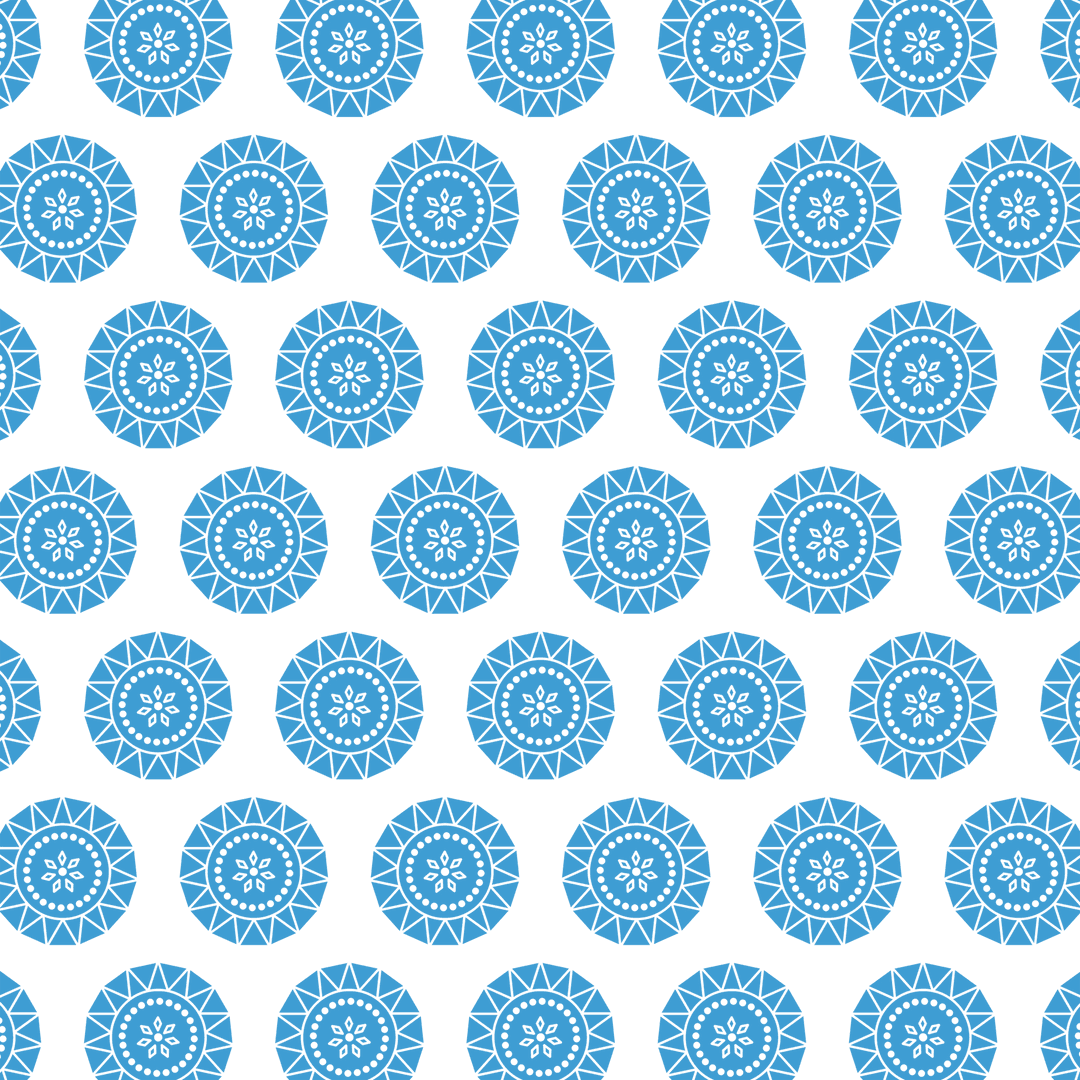 Blue Rosette Pattern on Transparent Background Vector Design