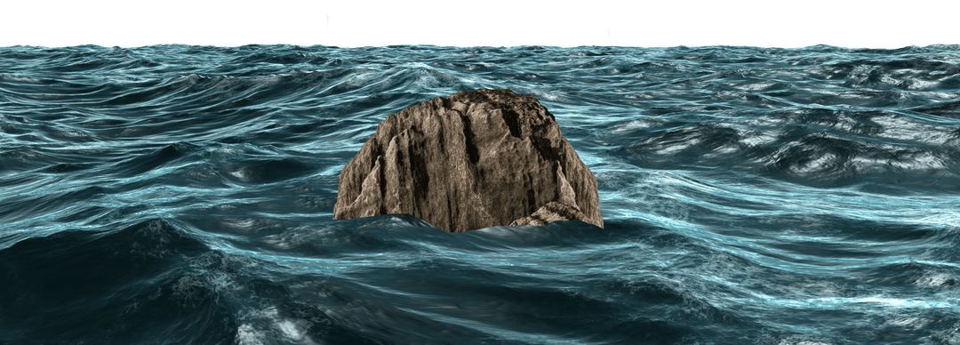 Majestic Rock Formation Amidst Transparent Ocean Waves