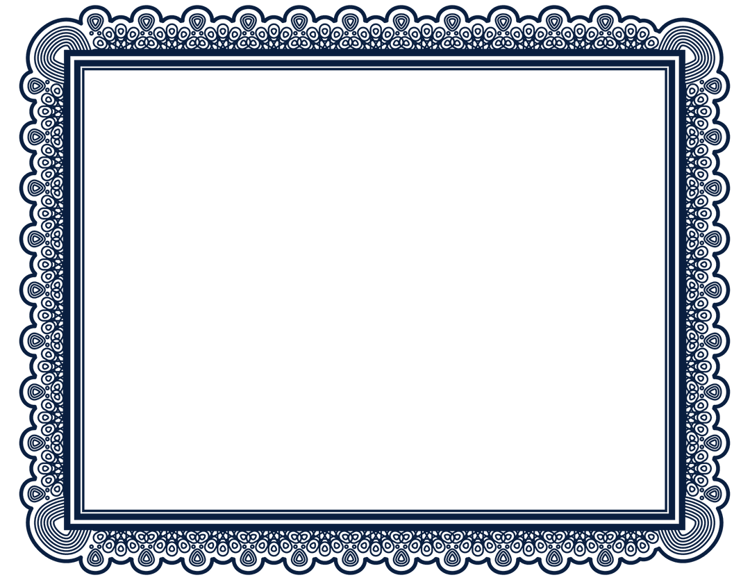 Elegant Black Decorative Frame on Transparent Background