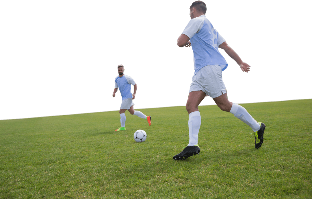 Transparent Soccer Game with Athletes in Action