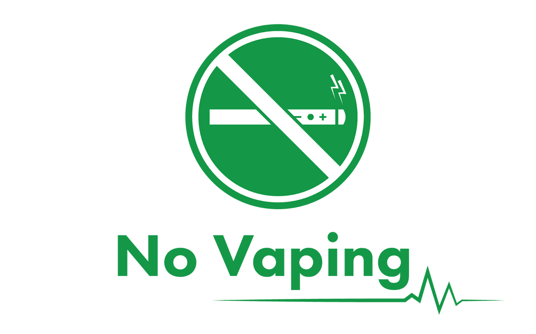 No Vaping Sign with Cigarette Icon on Transparent Background