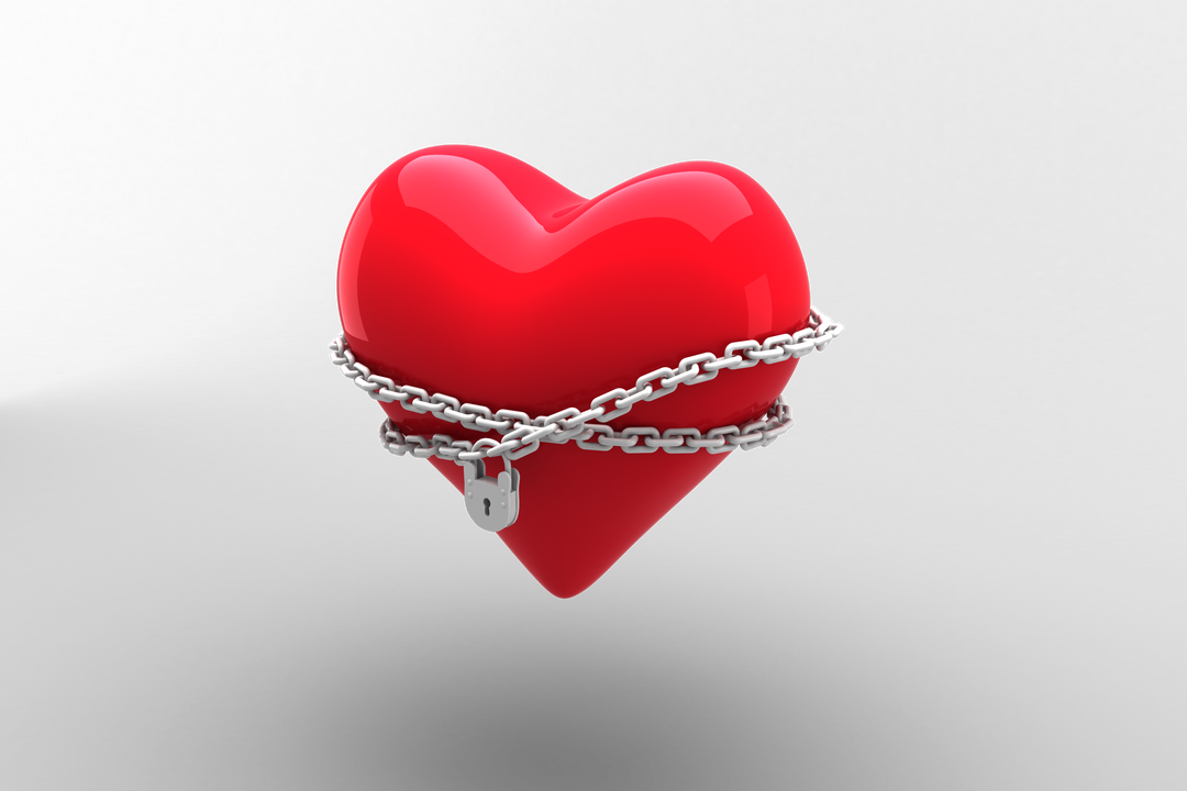 Red Heart With Chain and Padlock on Transparent Background - Download Free Stock Images Pikwizard.com