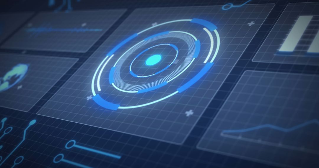 Futuristic Data Interface with Digital Graphics