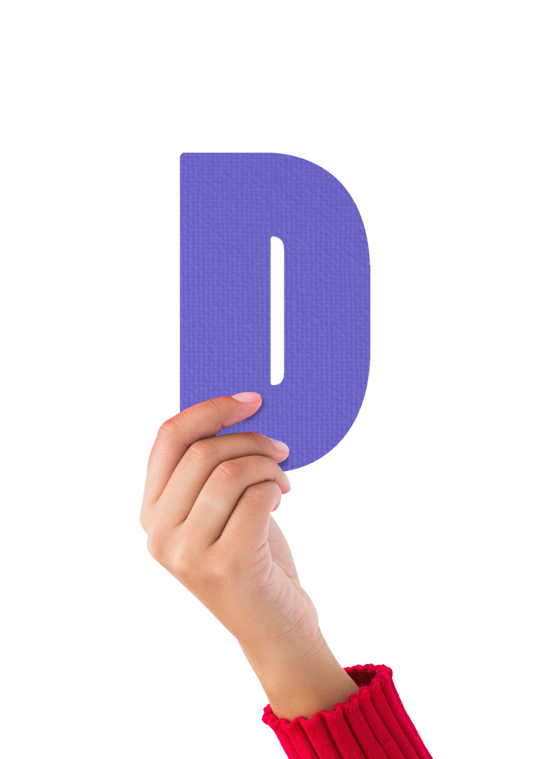 Close-Up Hand Holding Purple Transparent Letter D - Download Free Stock Images Pikwizard.com