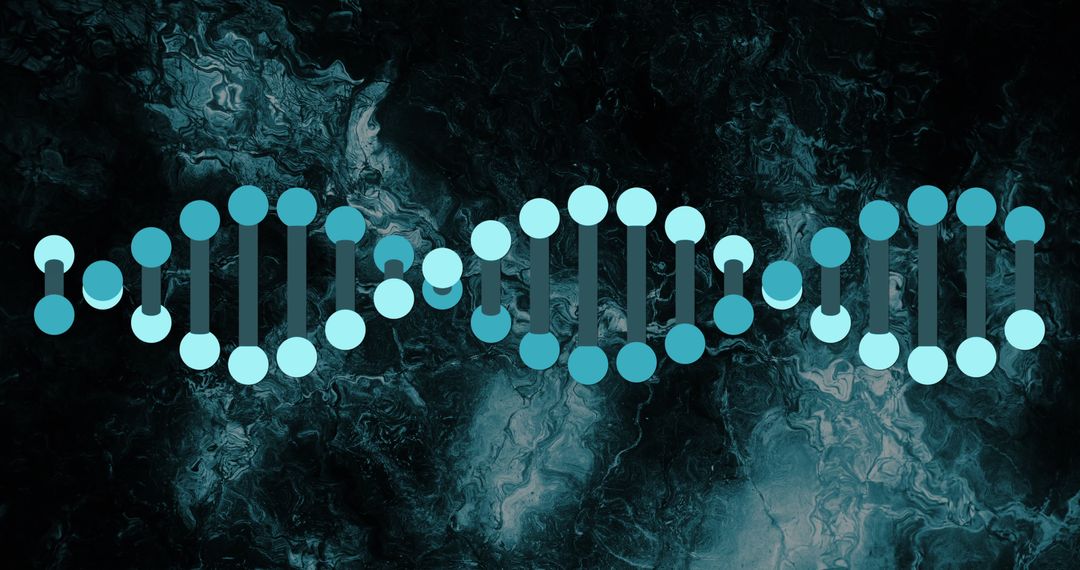 Digital DNA Strand on Abstract Dark Background