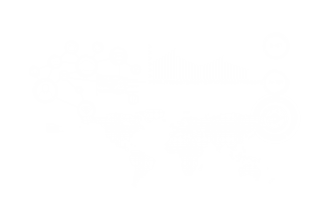 Transparent digital interface with charts and global network