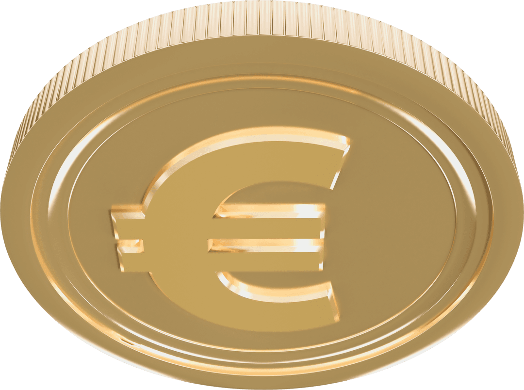 Euro Coin Minting Illustration on Transparent Background
